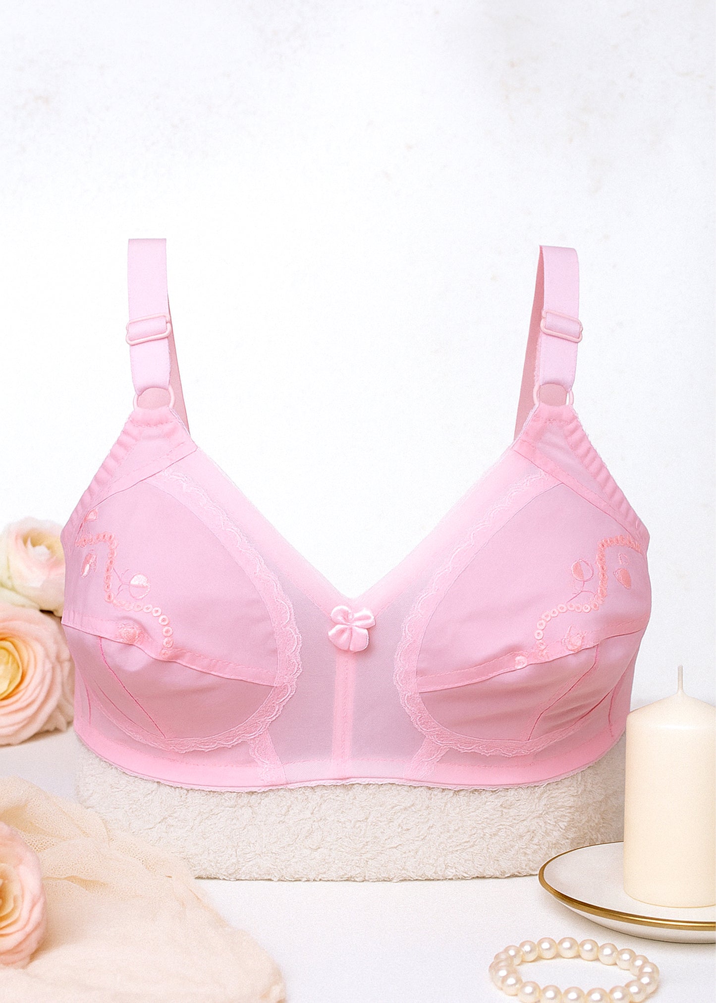 PINK COTTON FABRIC BRA (PNK-202)