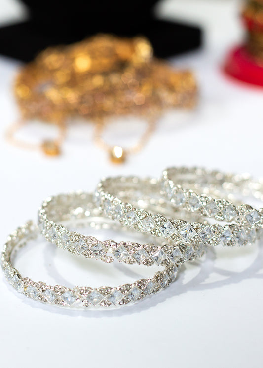 Crystal Bangles – 4 Pieces Set (BGC-01-S)