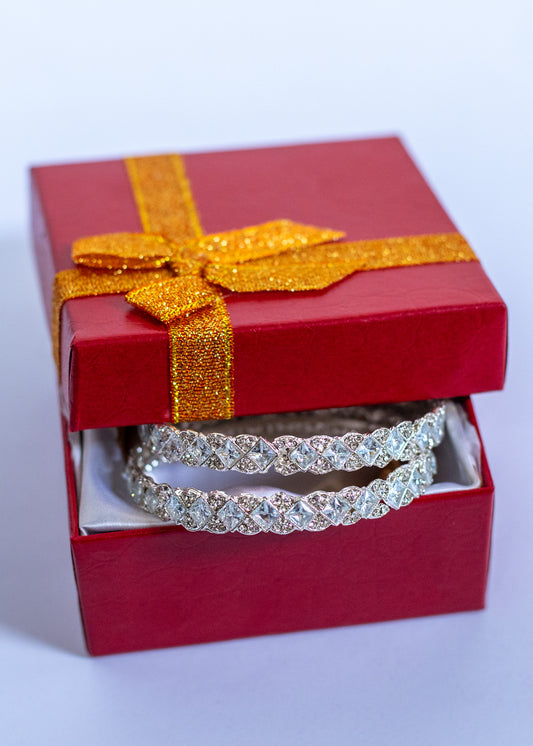 Silver Crystal Bangles (BGC-01-S)