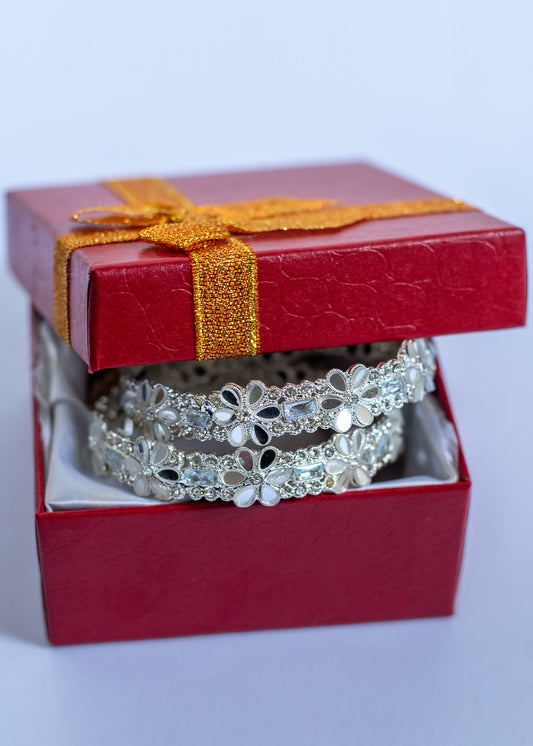 Silver Crystal Bangles (BGC-02-S)