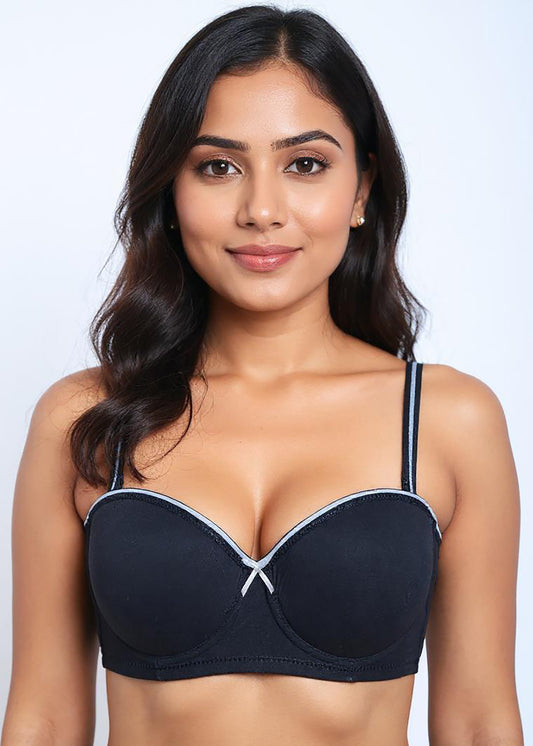 Black Padded Push Up Bra (BSP-537)