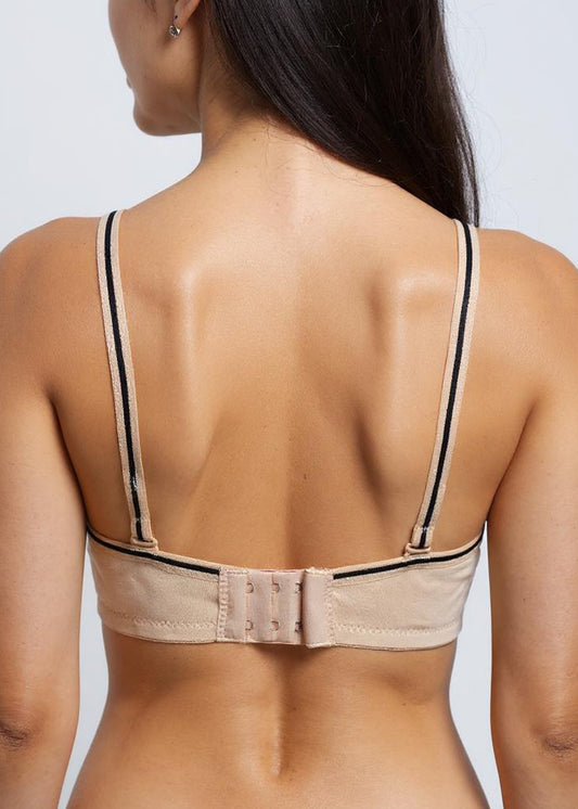 Beige Padded Push Up Bra (BSP-537)