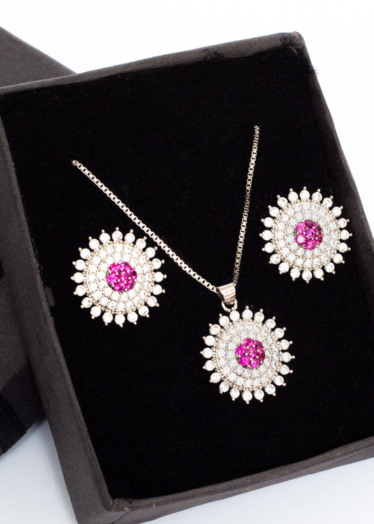 Pink Stone Jewelry Set (CS-01)