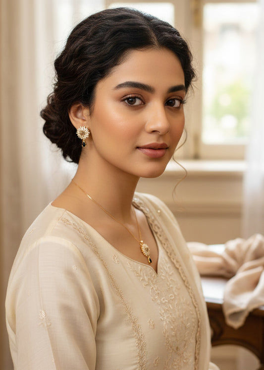 Golden Bloom Pendant Set (CS-07)