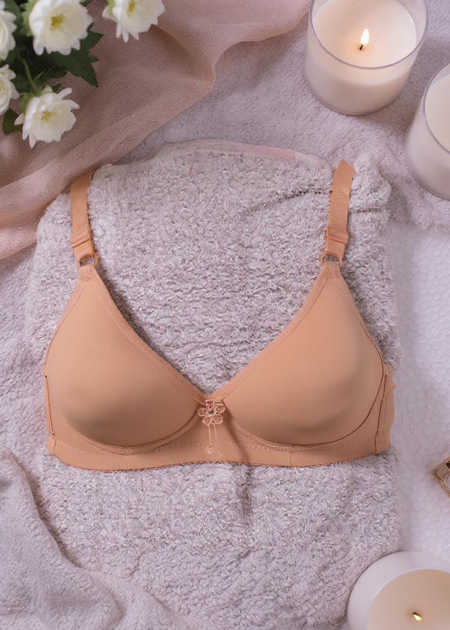 BEIGE NON-WIRED BRA (MX-204)