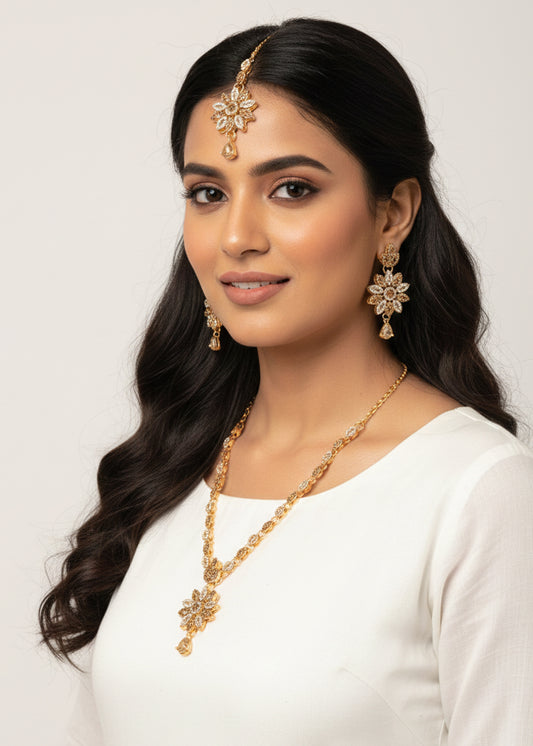 Flower Design Necklace Set (JS-08)