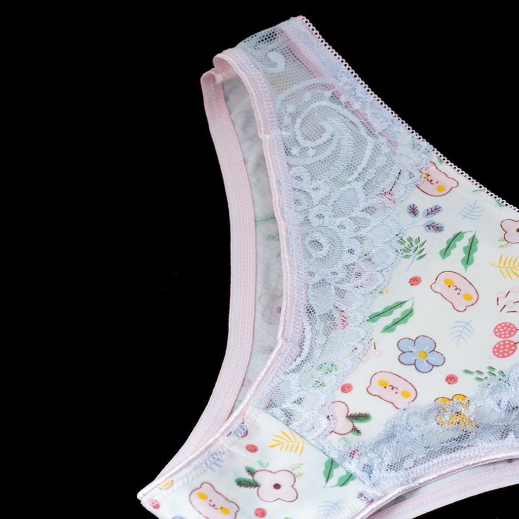 WHITE FLORAL PANTY