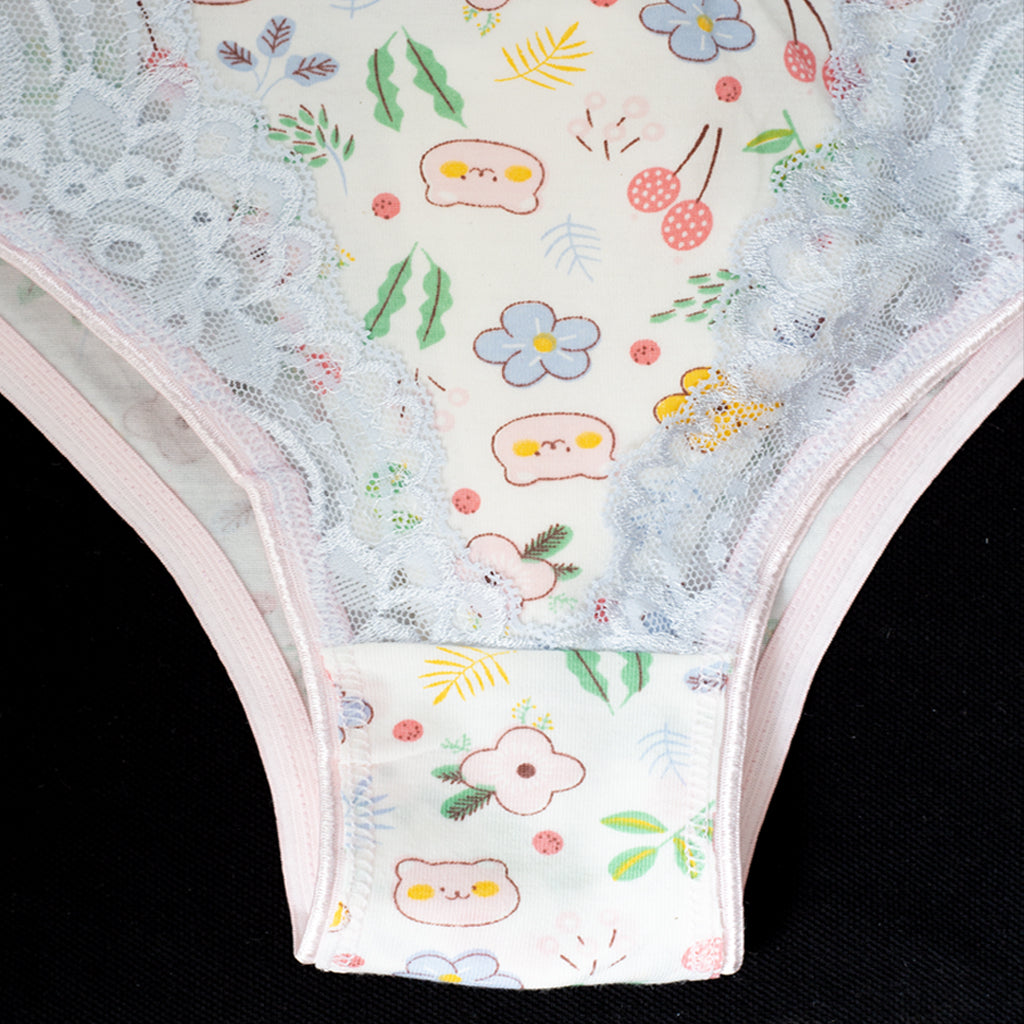 WHITE FLORAL PANTY
