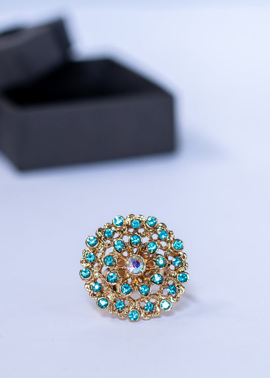 Gold & Turquoise Ring (R-03)