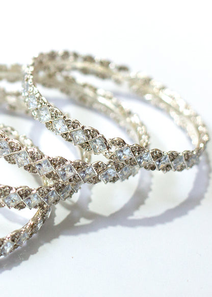 Silver Crystal Bangles (BGC-01-S)