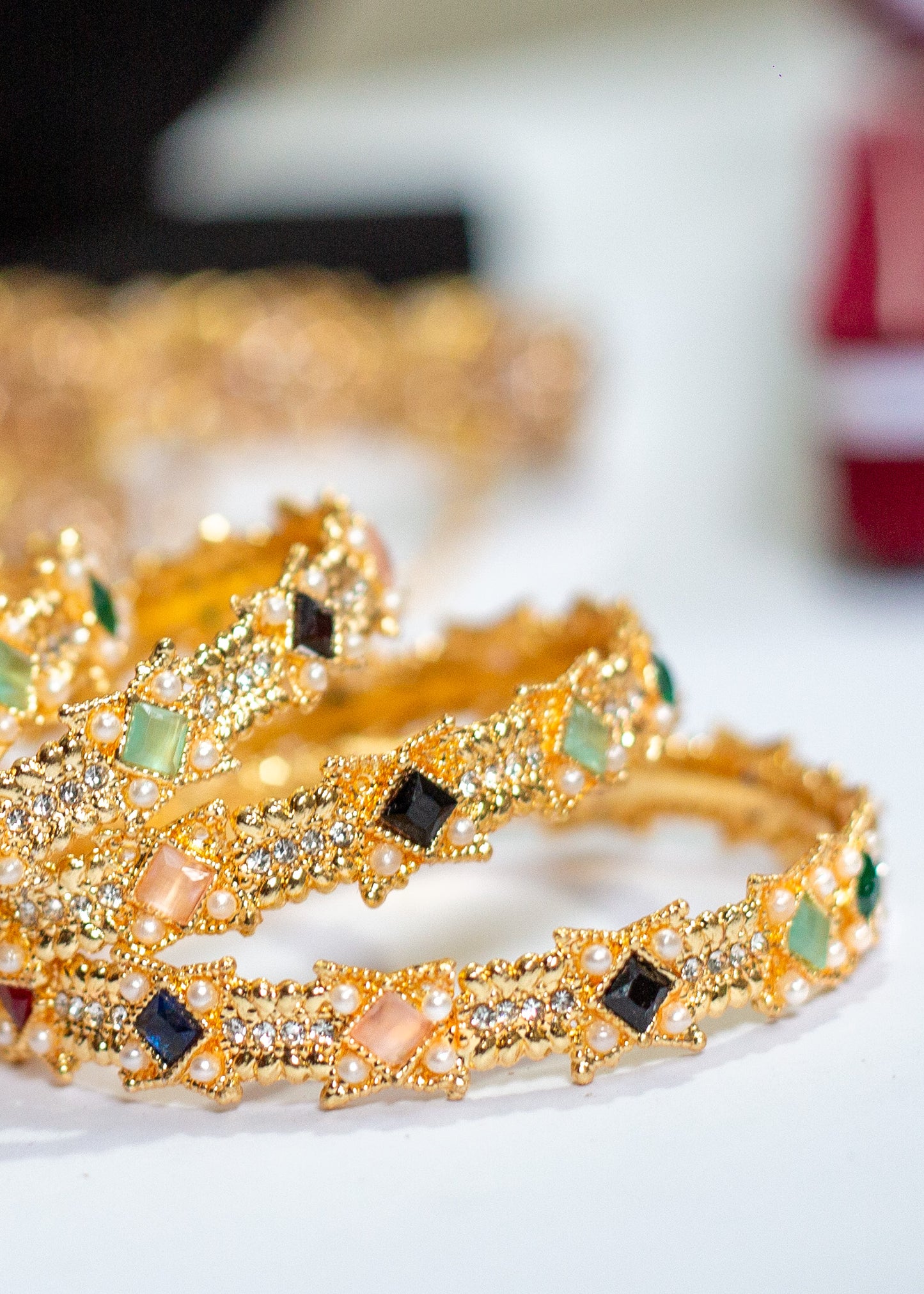 Golden Crystal Bangles (BGC-02-G)
