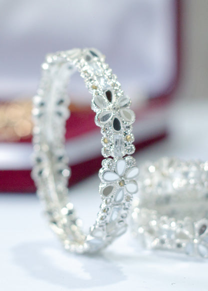 Silver Crystal Bangles (BGC-02-S)