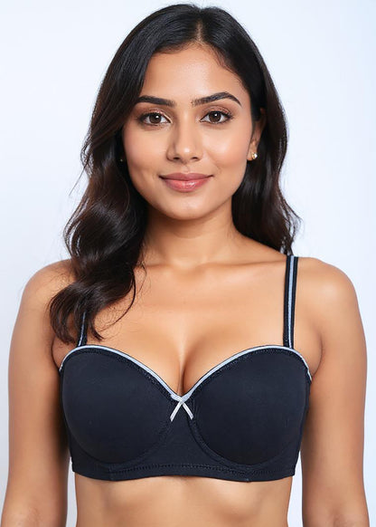 Black Padded Push Up Bra (BSP-537)