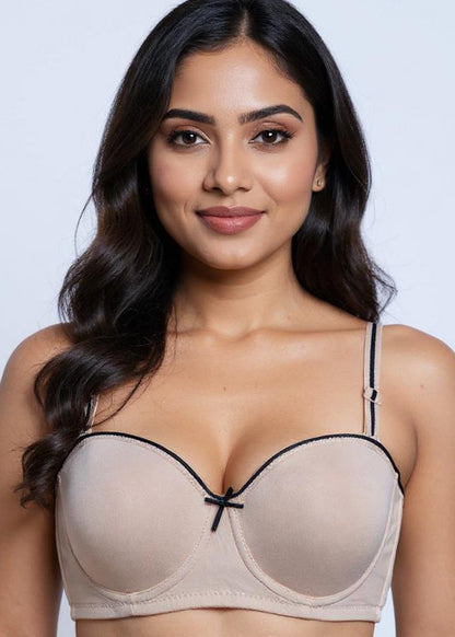 Beige Padded Push Up Bra (BSP-537)