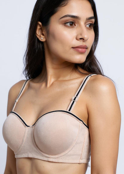 Beige Padded Push Up Bra (BSP-537)