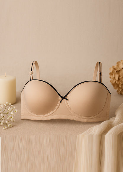 Beige Padded Push Up Bra (BSP-537)