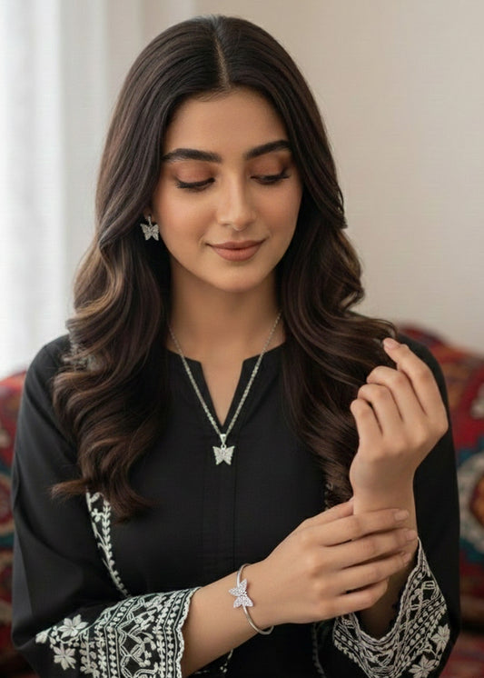 Silver Butterfly Jewelry Set (CS-09)