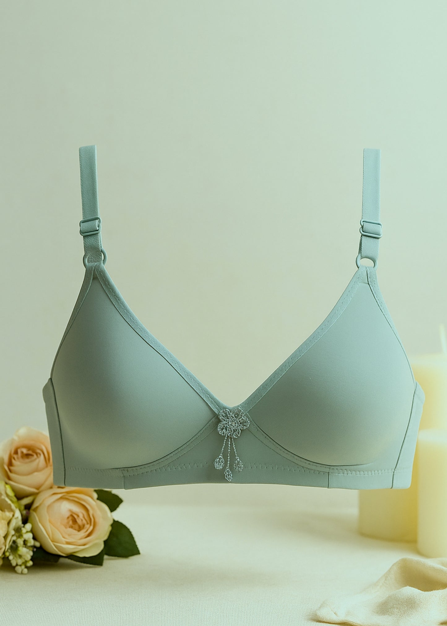 SEA GREEN NON-WIRED BRA (MX-204)
