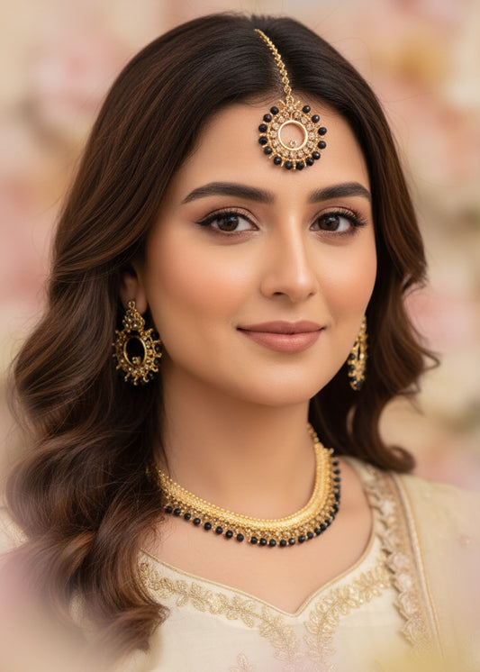 Classic Red Beaded Necklace Set (JS-06)