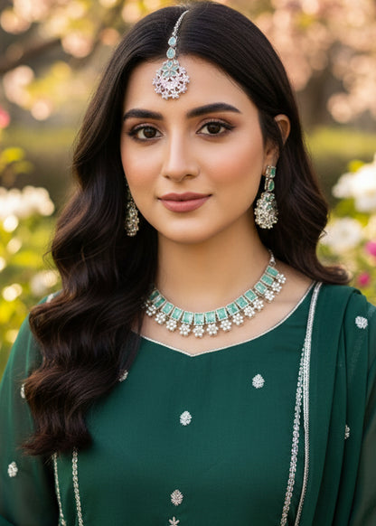 Red & Gold Traditional Choker Jewelry Set (JS-03)