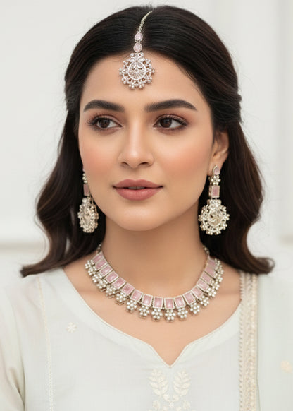 Red & Gold Traditional Choker Jewelry Set (JS-03)