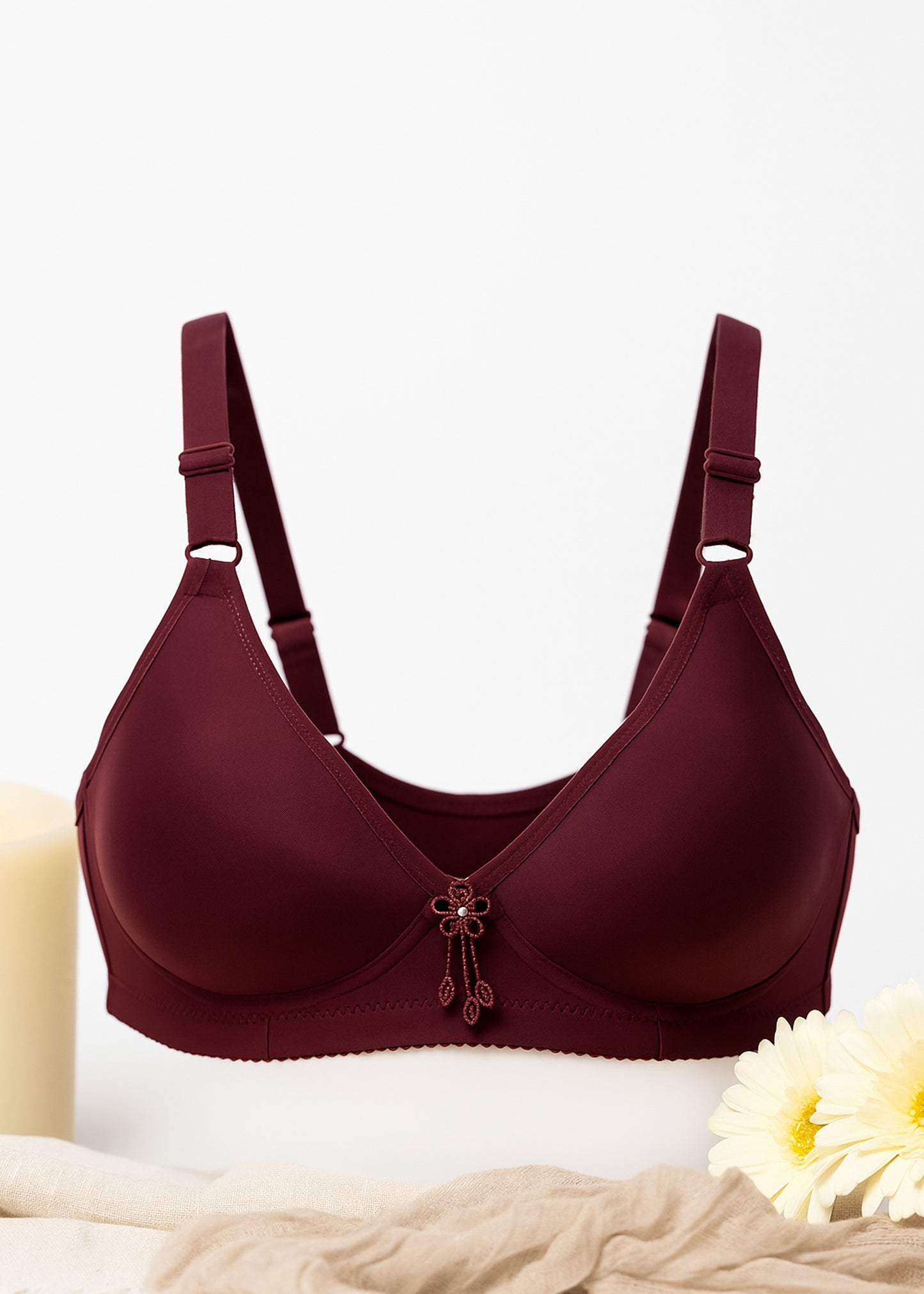 MAROON NON-WIRED BRA (MX-204)