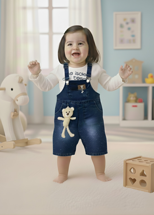 Cute Denim with Bear Charm for Kids (G-13098-B)