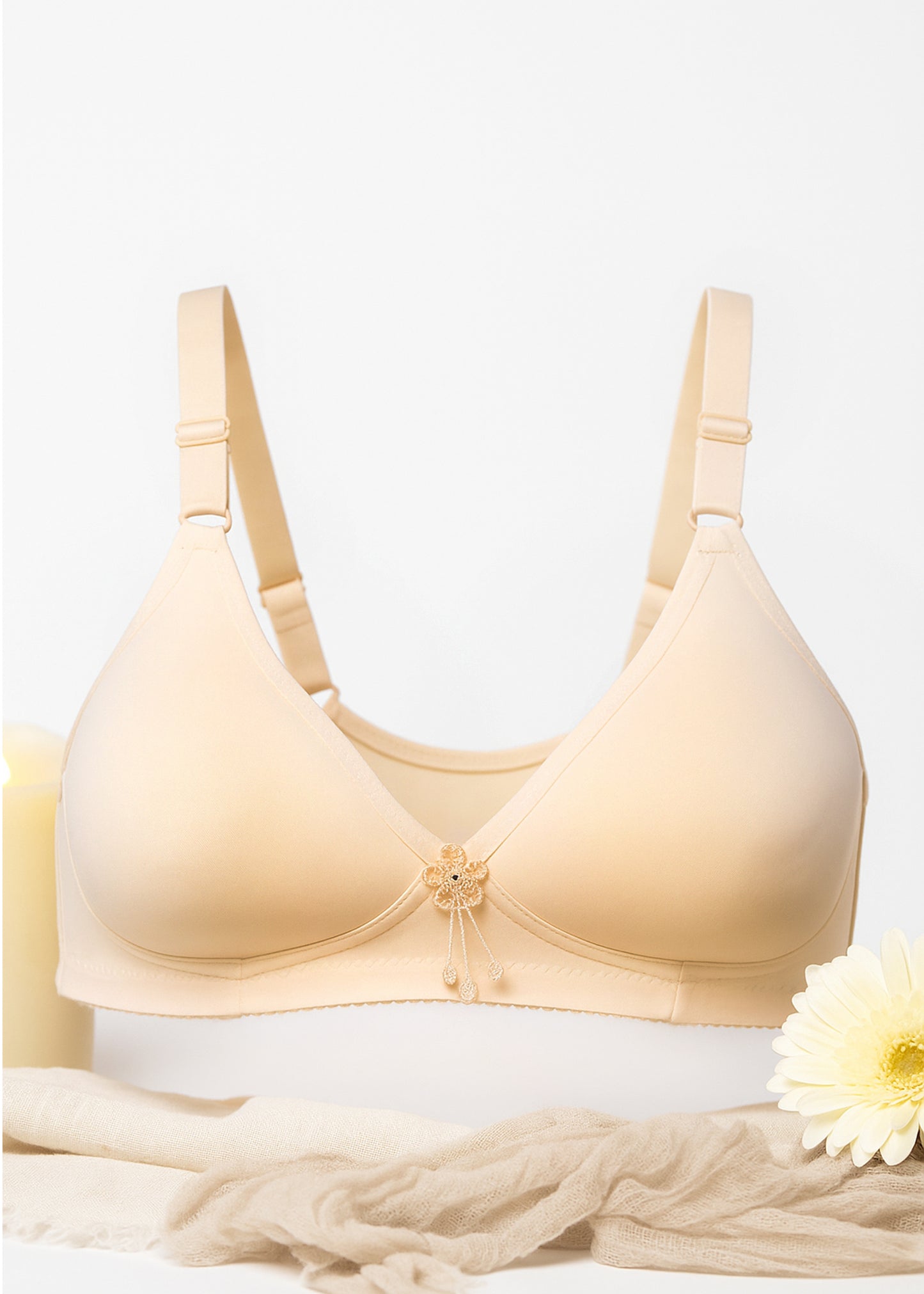 OFF WHITE NON-WIRED BRA (MX-204)