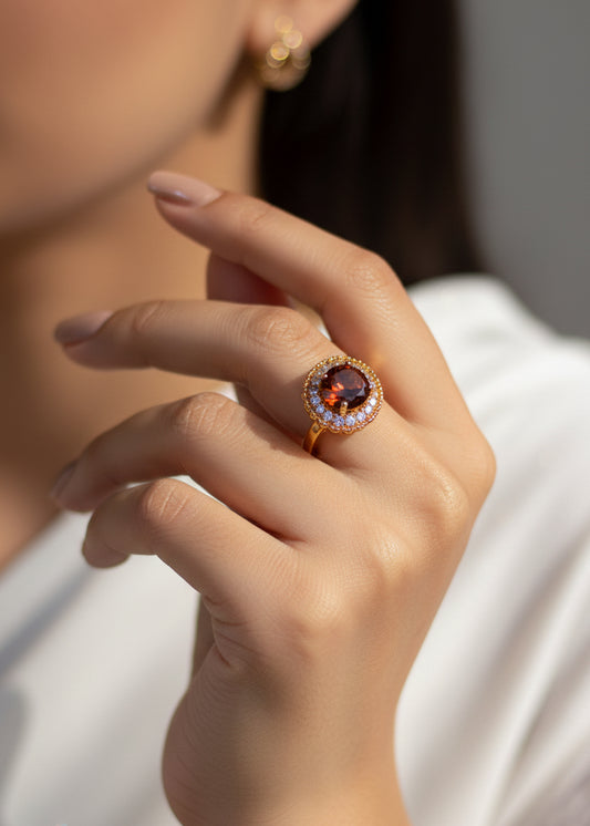 Oval Halo Stone Ring (R-04-M)