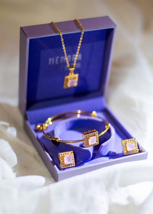 Elegant Square Stone Jewelry Set (CS-10)