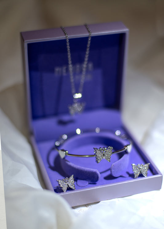 Silver Butterfly Jewelry Set (CS-09)