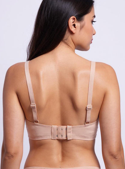 Beige Padded Lace Bra (SKN-201)